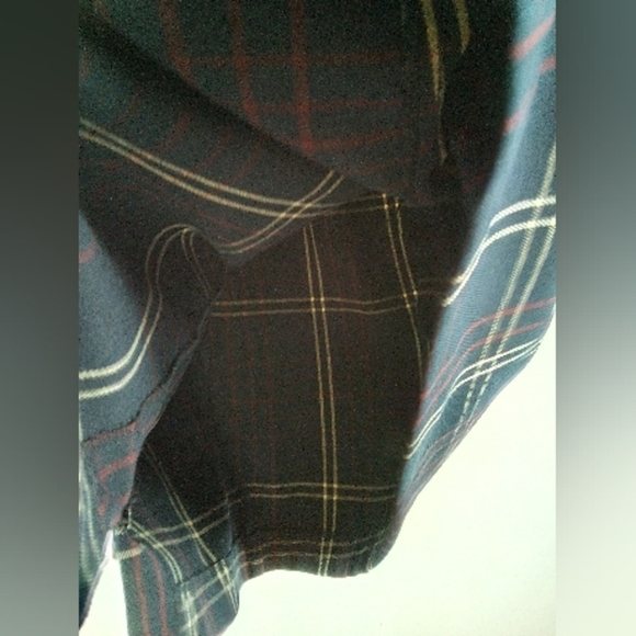 Lane Bryant Window Pane Plaid Zipper 20 Elastic Waist Skirt Navy Red - Picture 6 of 7